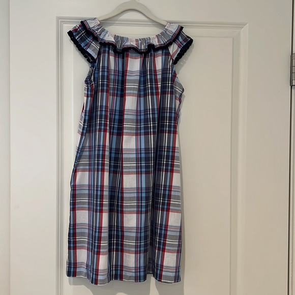 Bella Bliss Girls Size 8 plaid boat neck flutter sleeve dress - Picture 6 of 6